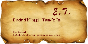 Endrényi Tamás névjegykártya